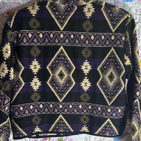 Vintage Linda Leez Wearable Art southwestern Patterned Jacket Sz L - Picture 6 of 15